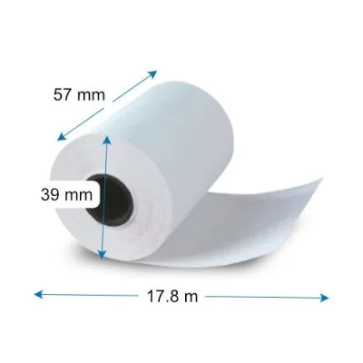 57*39 mm ( 48 gr) 14-17mm core 48 gr. 17,8 méter BANKKÁRTYA TERMINÁL( POS) és PÉNZTÁRGÉP szalag