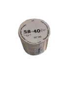 58*40mm címkét tartamazó 40mm belső corra tekercselt 650 lapot tartalmazó termék melynek GAP=2mm EDGE=1mm. A tekercs átmérője 82mm