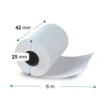 42*25mm ( 48 gr) 6 méter TAXAMÉTER szalag 10-15mm papír core