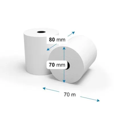 80*70 mm ( 48 gr) 14-17mm core 48 gr. 70 méter Blokknyomtatóba való szalag