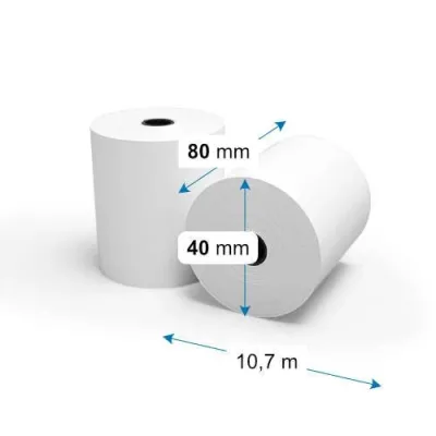 80*40 mm ( 70 gr) 14-17mm core 70 gr. 10,7 méter Blokknyomtatóba való szalag