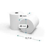 80*40 mm ( 70 gr) 14-17mm core 70 gr. 10,7 méter Blokknyomtatóba való szalag