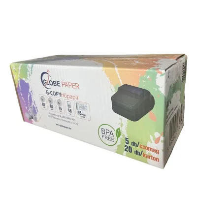80*80 mm ( 48 gr) 14-17mm core 95 méter asztali Hőnyomtató szalag EGYEDI 20 ROLL/ DOBOZ kiszereléssel